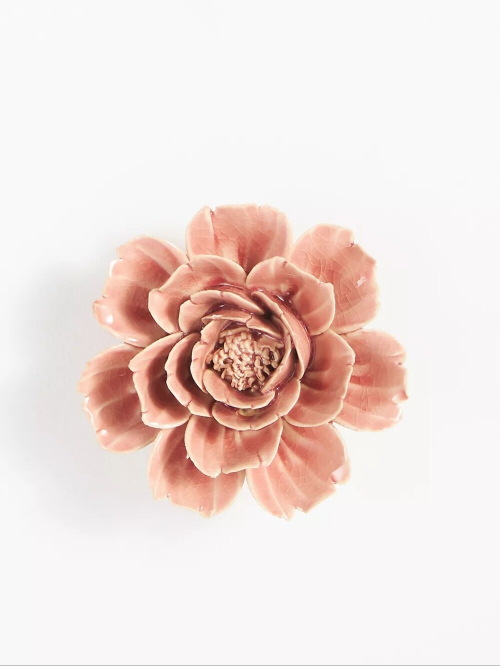 Anthropology Pink Ceramic Flower Wall Charm Rose by Chive